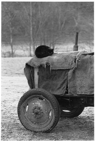 Brian Mortimore's Tractor, Chagford Bridge 1983.jpg