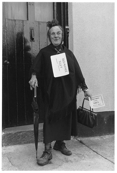 Les Rice in fancy dress, Chagford Carnival 1985.jpg