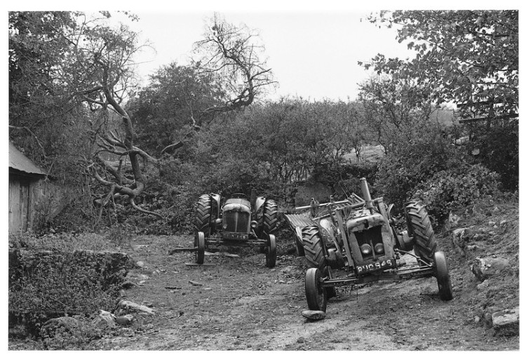 Working tarctors, Lower Blackaton Farm, widecombe 1976.jpg